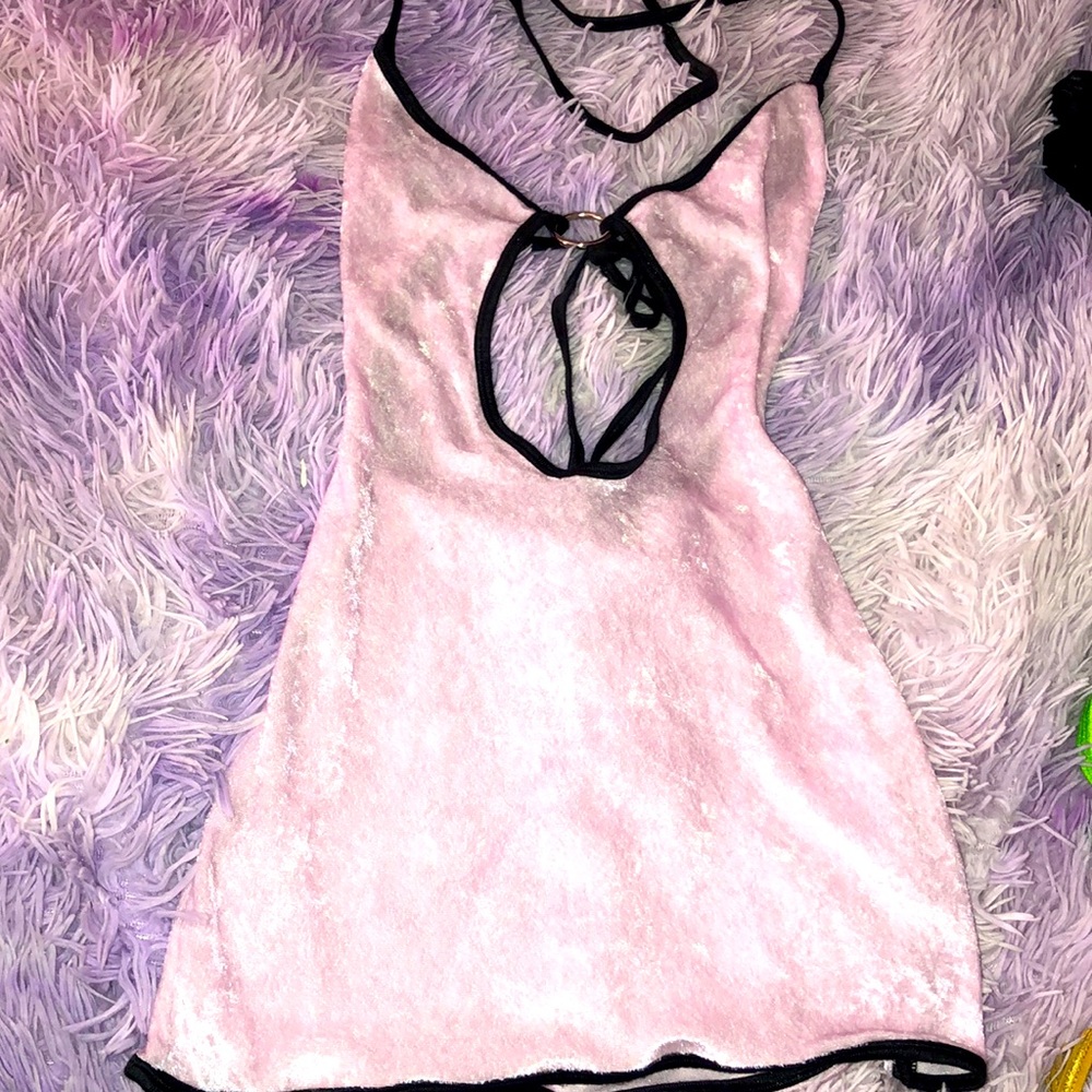 Handmade soft pink party club dress